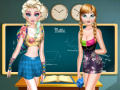 Spil Elsa And Anna Highschool Fashion