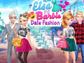 Spil Elsa and Barbie Date Fashion