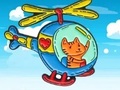 Spil Coloring Book: Cat Driving Helicopter
