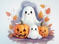 Spil Coloring Book: Halloween Ghosts