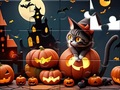 Spil Jigsaw Puzzle: Halloween Cat