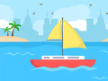 Spil Coloring Book: Boat On Sea