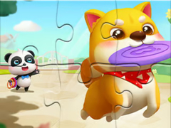 Spil Jigsaw Puzzle: Little Panda Play With Pet