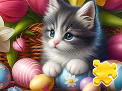 Spil Jigsaw Puzzle: Easter Cat