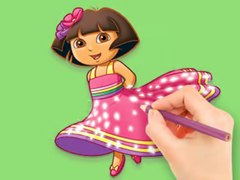 Spil Coloring Book: Dora Prepare Party