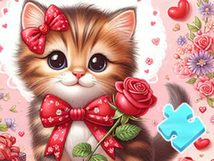 Spil Jigsaw Puzzle: Bowknot Cat