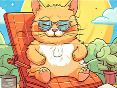 Spil Jigsaw Puzzle: Enjoying Cat