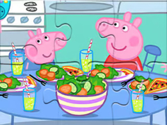 Spil Jigsaw Puzzle: Peppa Dinner Time