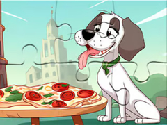 Spil Jigsaw Puzzle: Dog Eating Pizza