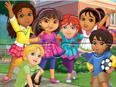 Spil Jigsaw Puzzle: Dora Into City