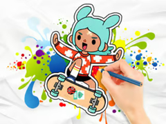 Spil Coloring Book: Toca Boca Skateboard