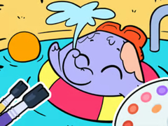 Spil Coloring Book: Elephant Swim
