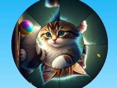 Spil Round Jigsaw Puzzle Collect Pictures with Cute Kittens