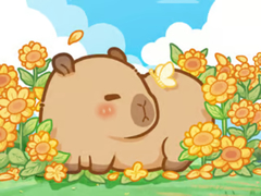 Spil Jigsaw Puzzle: Capybara In Sunflowers