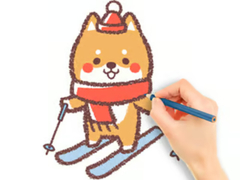 Spil Coloring Book: Skiing Puppy