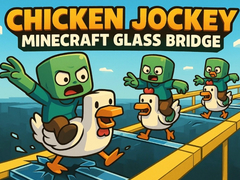 Spil Chicken Jockey: Minecraft Glass Bridge