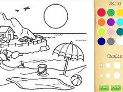 Spil Beach Coloring Book For Kids