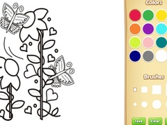 Spil Butterflies and Flowers Coloring Book for Kids