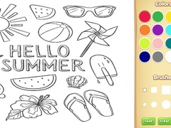 Spil Hello Summer Coloring Book for Kids
