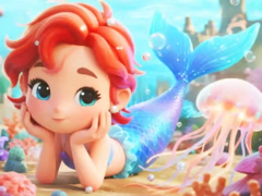 Spil Jigsaw Puzzle: Chibi Mermaid Marshmallow Jellyfish