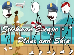 Spil Stickman Escape - Plane and Ship