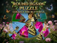 Spil Round Jigsaw Puzzle - Collect the Butterfly
