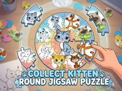 Spil Round jigsaw Puzzle - Collect Kitten